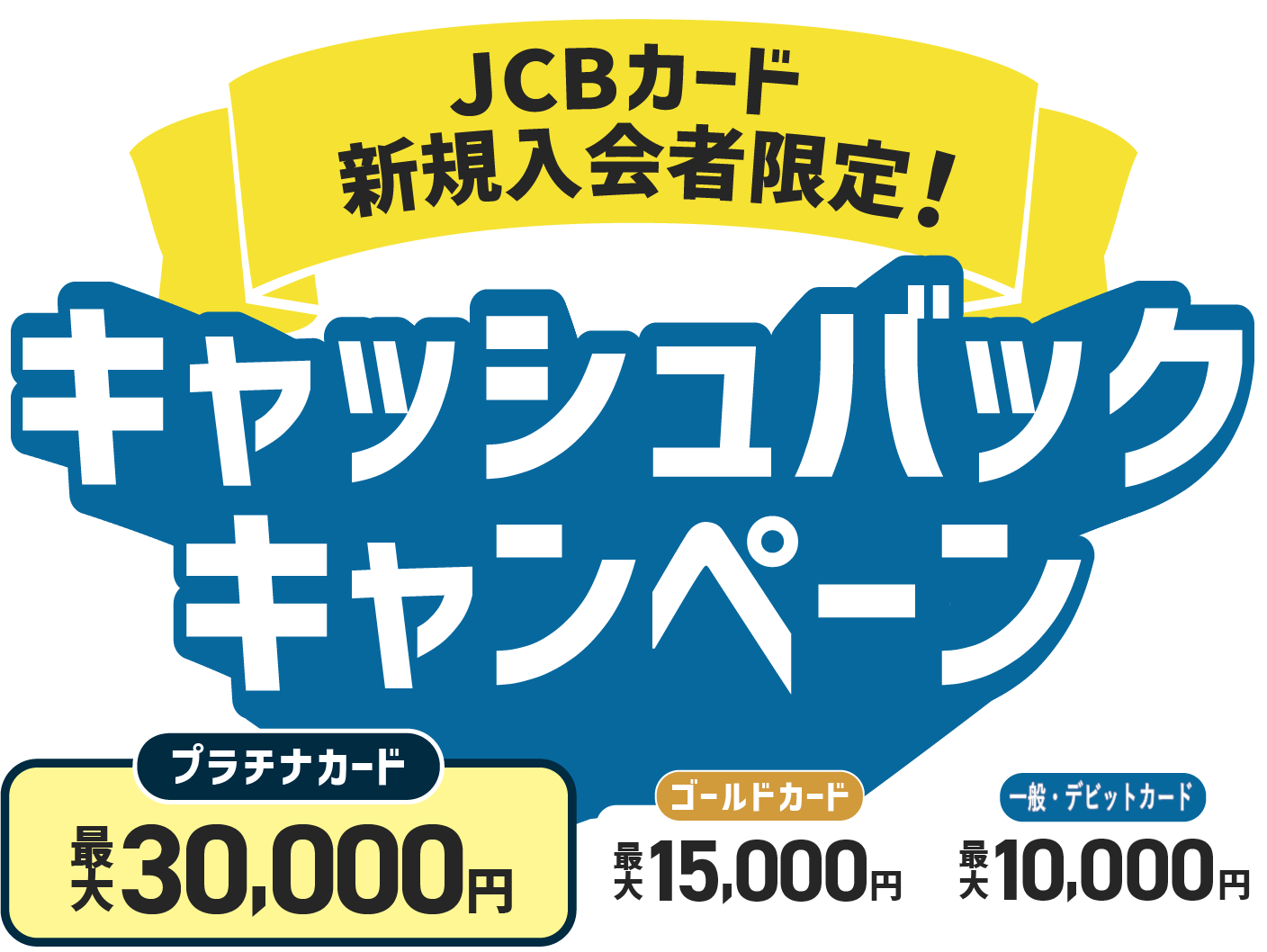 プラチナカード最大30,000円 ゴールドカード最大15,000円 一般カード最大10,000円 キャッシュバックキャンペーン